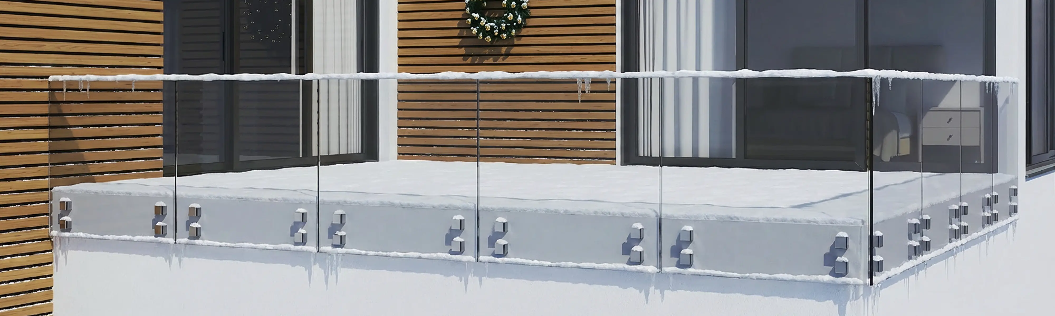 Ganzglasgeländer mit Punkthalterbefestigung